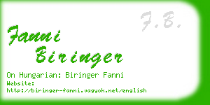 fanni biringer business card